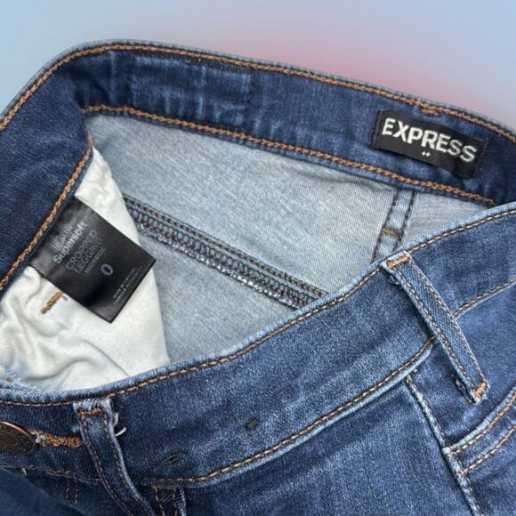 EXPRESS Women's 0 SUPER SOFT CROPPED LEGGING HIGH RISE Blue Jeans - Picture 5 of 6